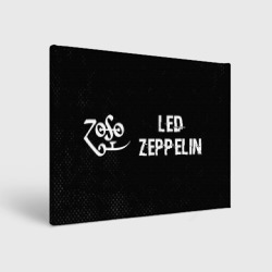 Холст прямоугольный Led Zeppelin glitch на темном фоне по-горизонтали