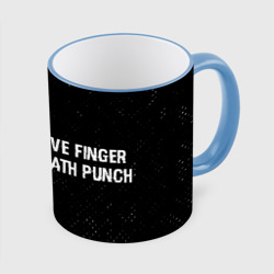 Кружка с полной запечаткой Five Finger Death Punch glitch на темном фоне по-горизонтали