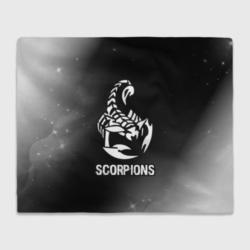 Плед 3D с принтом Scorpions glitch на темном фоне, вид спереди #2