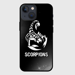 Чехол для iPhone 13 mini Scorpions glitch на темном фоне