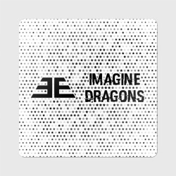 Магнит виниловый Квадрат Imagine Dragons glitch на светлом фоне по-горизонтали