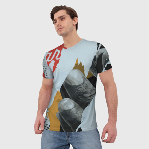 Мужская футболка 3D Бунтарский хаос, цвет 3D печать - фото 3