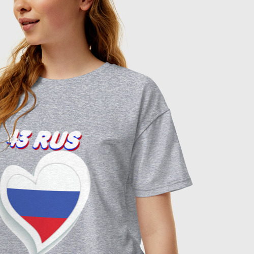 Женская футболка хлопок Oversize 43 регион Кировская область, цвет меланж - фото 3