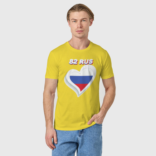 Мужская футболка хлопок 82 регион Республика Крым, цвет желтый - фото 3