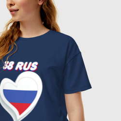 Женская футболка хлопок Oversize 38 регион Иркутская область - фото 2
