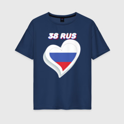 Женская футболка хлопок Oversize 38 регион Иркутская область