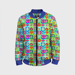 Детский бомбер 3D Сердца и квадраты абстракция