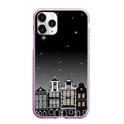 Чехол для iPhone 11 Pro Max матовый Ночной город и звездное небо