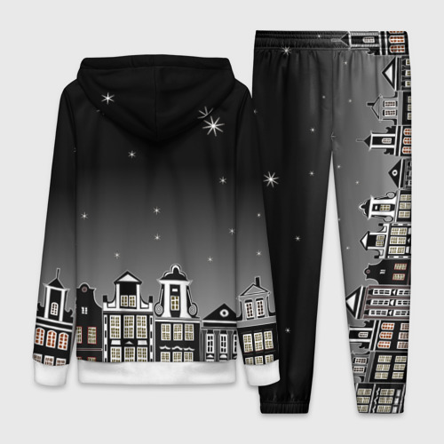 Женский костюм 3D Ночной город и звездное небо, цвет белый - фото 2