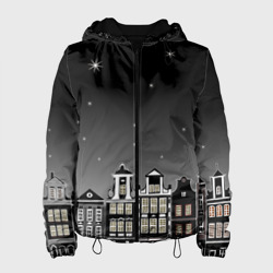 Женская куртка 3D Ночной город и звездное небо