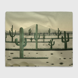 Плед 3D Поле кактусов в пустыне