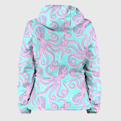 Женская куртка 3D Крепкие объятия розовых осьминогов, цвет белый - фото 2