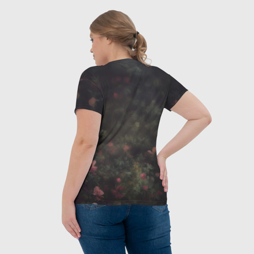 Женская футболка 3D Лесная фея в цветах, цвет 3D печать - фото 7
