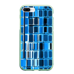 Чехол для iPhone 7Plus/8 Plus матовый Синие прямоугольники