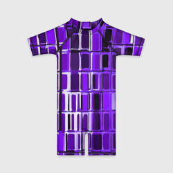 Фиолетовые прямоугольники – Детский купальный костюм 3D с принтом купить