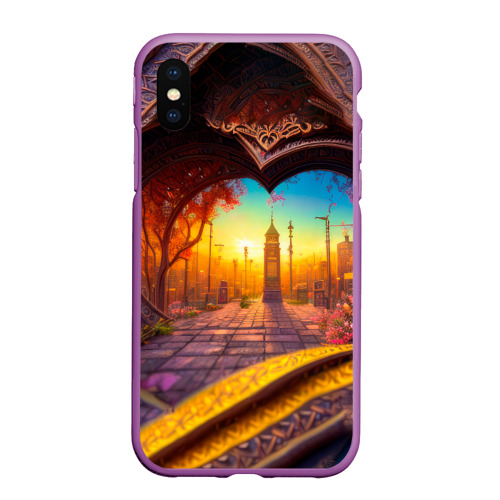 Чехол для iPhone XS Max матовый Открытое сердце, цвет фиолетовый
