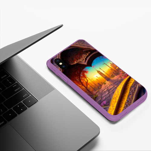 Чехол для iPhone XS Max матовый Открытое сердце, цвет фиолетовый - фото 5