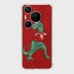 Чехол для Huawei Pura 70 Динозавр в свитере - новогодние драконы