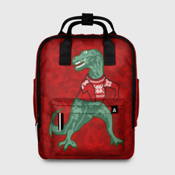 Женский рюкзак 3D Динозавр в свитере - новогодние драконы