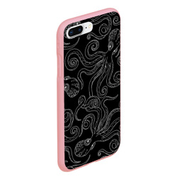Чехол для iPhone 7Plus/8 Plus матовый Черные осьминоги в темноте - фото 2