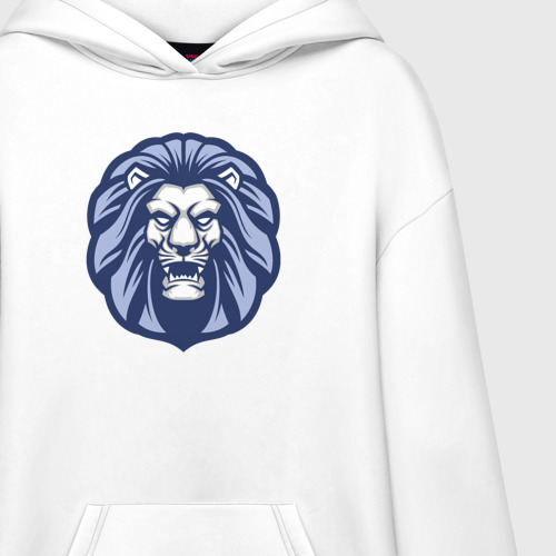 Худи SuperOversize хлопок Blue lion, цвет белый - фото 3