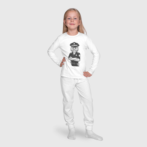 Детская пижама с лонгсливом хлопок с принтом Кот полицейский, фото #4