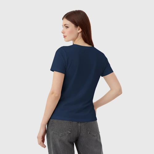 Женская футболка хлопок с принтом Я бы вас послала - да вы оттуда, вид сзади #2