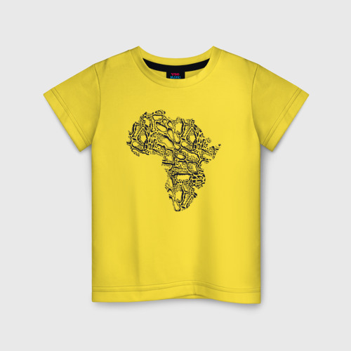 Детская футболка хлопок Africa vibe, цвет желтый