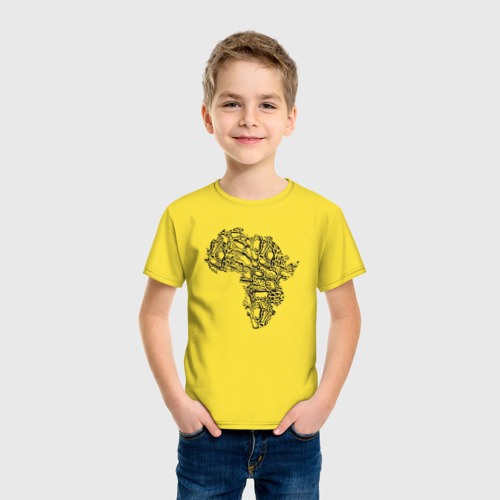 Детская футболка хлопок Africa vibe, цвет желтый - фото 3