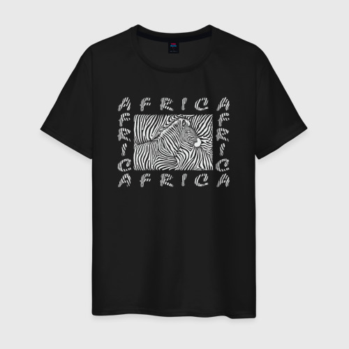 Мужская футболка хлопок Zebra Africa, цвет черный