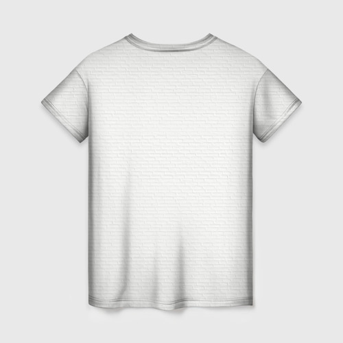Женская футболка 3D с принтом Французский бульдог  текстура стены, вид сзади #1