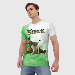 Мужская футболка 3D Шрек и ослик - фото 2
