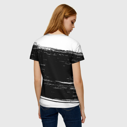Женская футболка 3D с принтом Дайвер из России и герб РФ, вид сзади #2