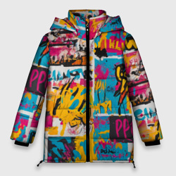 Женская зимняя куртка Oversize В стиле поп арт