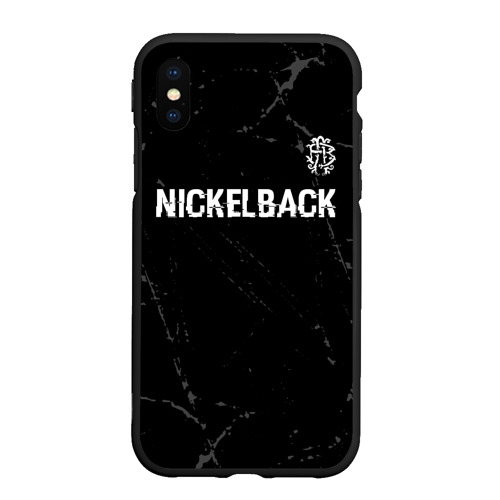 Чехол для iPhone XS Max матовый Nickelback glitch на темном фоне посередине