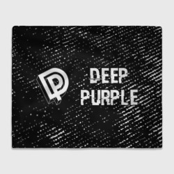 Плед 3D Deep Purple glitch на темном фоне по-горизонтали