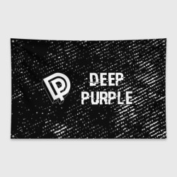 Флаг-баннер Deep Purple glitch на темном фоне по-горизонтали