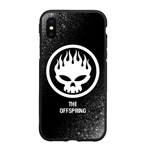 Чехол для iPhone XS Max матовый The Offspring glitch на темном фоне