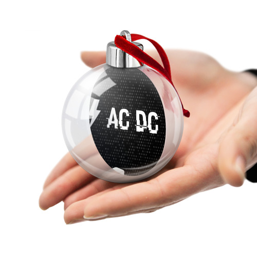 Ёлочный шар AC DC glitch на темном фоне по-горизонтали - фото 2