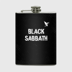 Фляга Black Sabbath glitch на темном фоне посередине