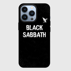 Чехол для iPhone 13 Pro Black Sabbath glitch на темном фоне посередине