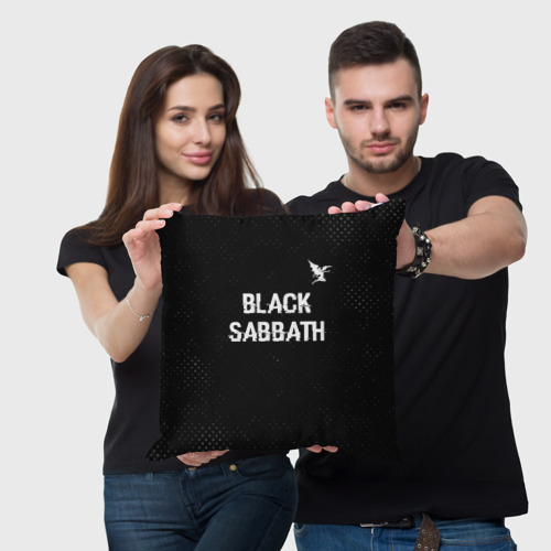 Подушка 3D Black Sabbath glitch на темном фоне посередине - фото 3