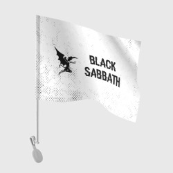 Флаг для автомобиля Black Sabbath glitch на светлом фоне по-горизонтали