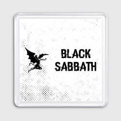 Магнит 55*55 Black Sabbath glitch на светлом фоне по-горизонтали