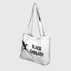 Пляжная сумка 3D Black Sabbath glitch на светлом фоне по-горизонтали - фото 2