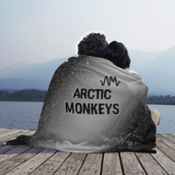 Плед 3D Arctic Monkeys glitch на светлом фоне посередине - фото 2