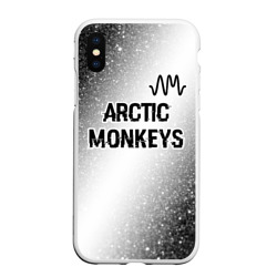 Чехол для iPhone XS Max матовый Arctic Monkeys glitch на светлом фоне посередине