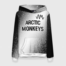 Женская толстовка 3D Arctic Monkeys glitch на светлом фоне посередине