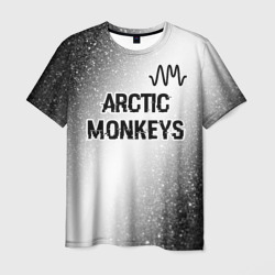 Мужская футболка 3D Arctic Monkeys glitch на светлом фоне посередине