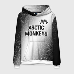 Мужская толстовка 3D Arctic Monkeys glitch на светлом фоне посередине